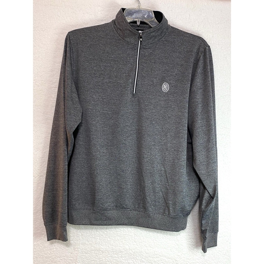 FootJoy Mens Quarter Zip Pullover Charcoal Gray Heather Golf Sweater Size Medium